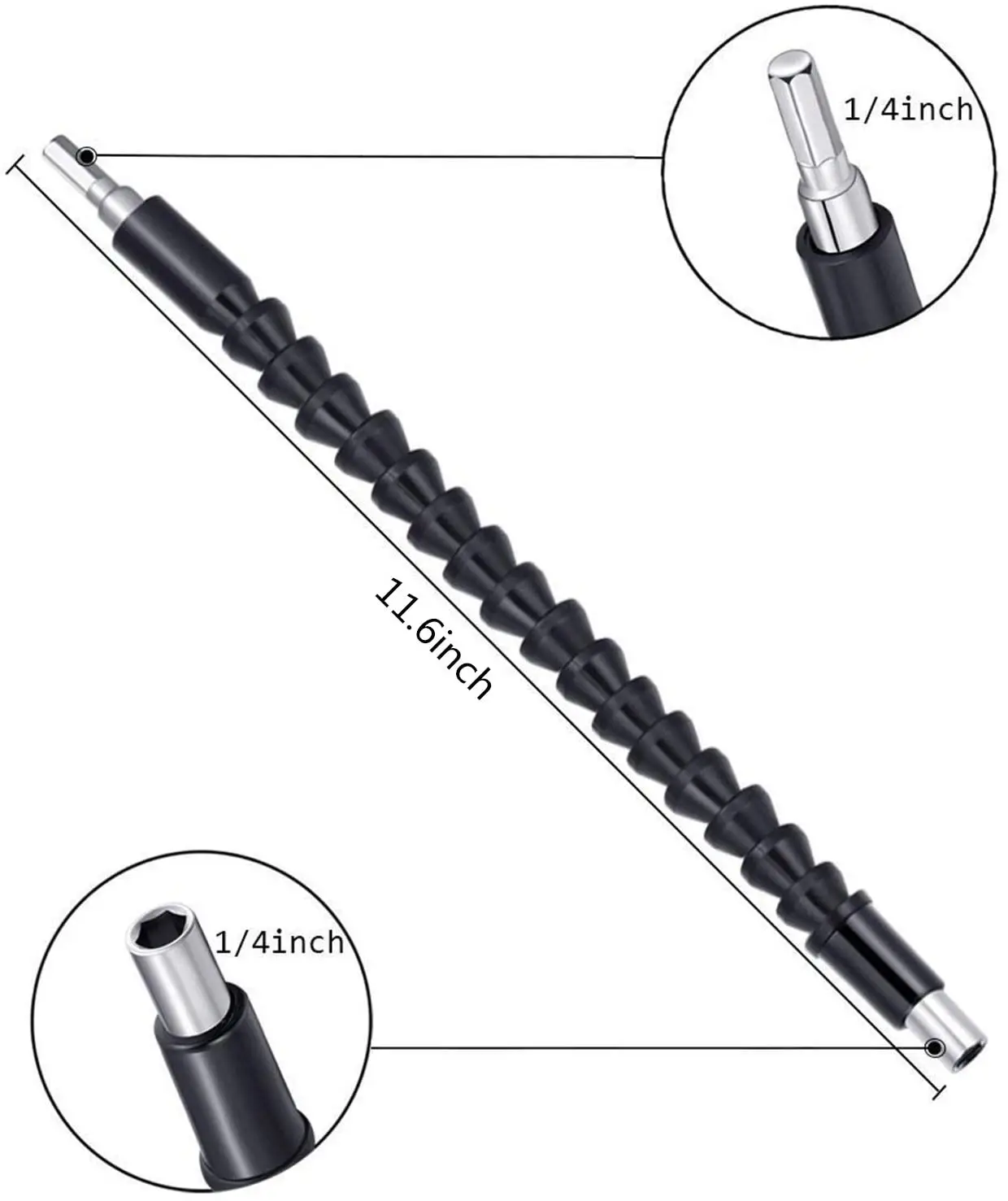 

1pc Flexible Extension Screwdriver Bits Holder Magnetic 1/4 inch Hex Shank Shaft Flex Adapter W/Extend Quick Connect Drive Shaft