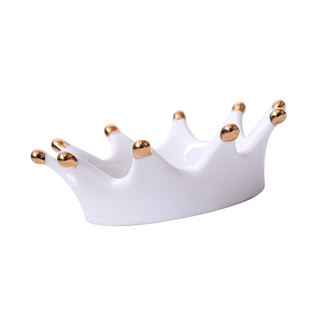 

Crown Shape Holder Jewelry Trinkets Tray Dish for Earring Bracelet Keys