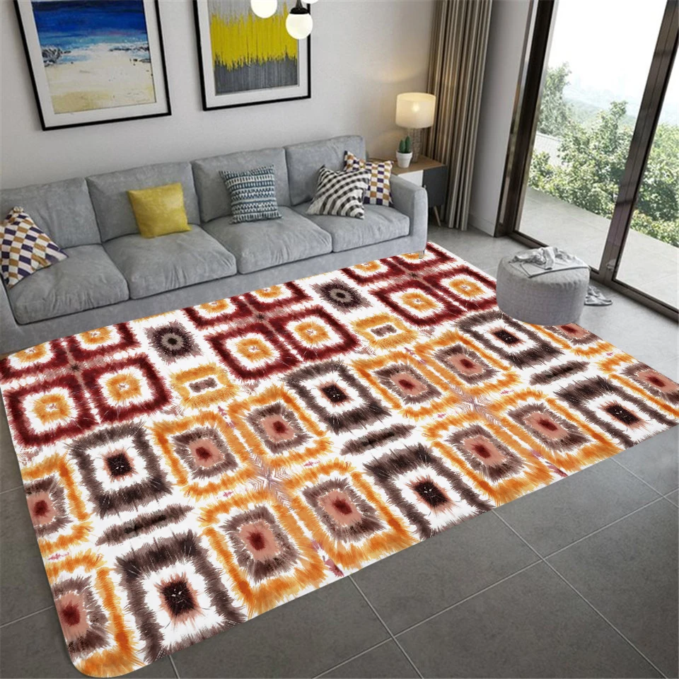 

Bohemia Style Pattern Carpet Non-slip Mat Soft Fluffy Living Room Bedroom Home Decoration Doormat Floor Mat Bath Mats Bohemia