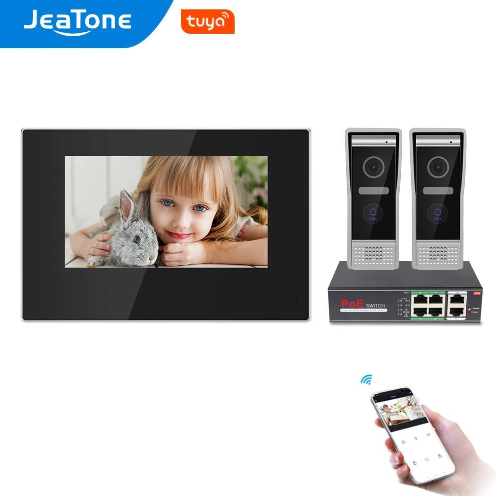 JeaTone WiFi IP видео домофон домашняя система контроля доступа с 2 шт. 1 0 МП панель