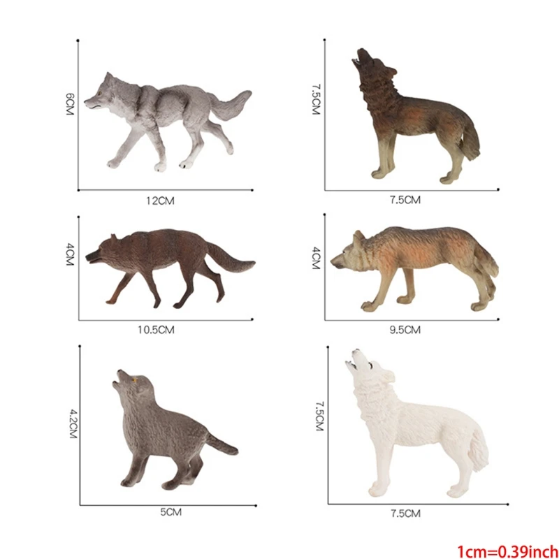 

7Pcs Wolf Toy Figurines Set Gray Wolf Simulation Wolves Action Figures Collection Lifelike Wolf Animals Figures