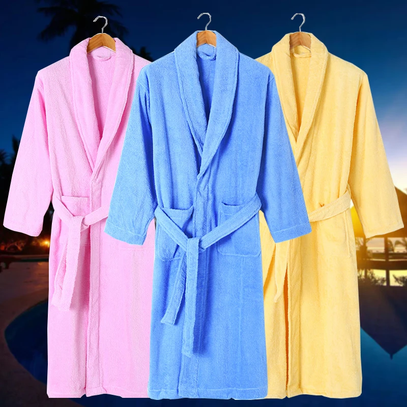 Winter Men Bathrobe 100% Cotton Thick Towel Fleece Robe Sleepwear Plus Size XL Kimono Stitching Bathrobes Male Warm Lounge