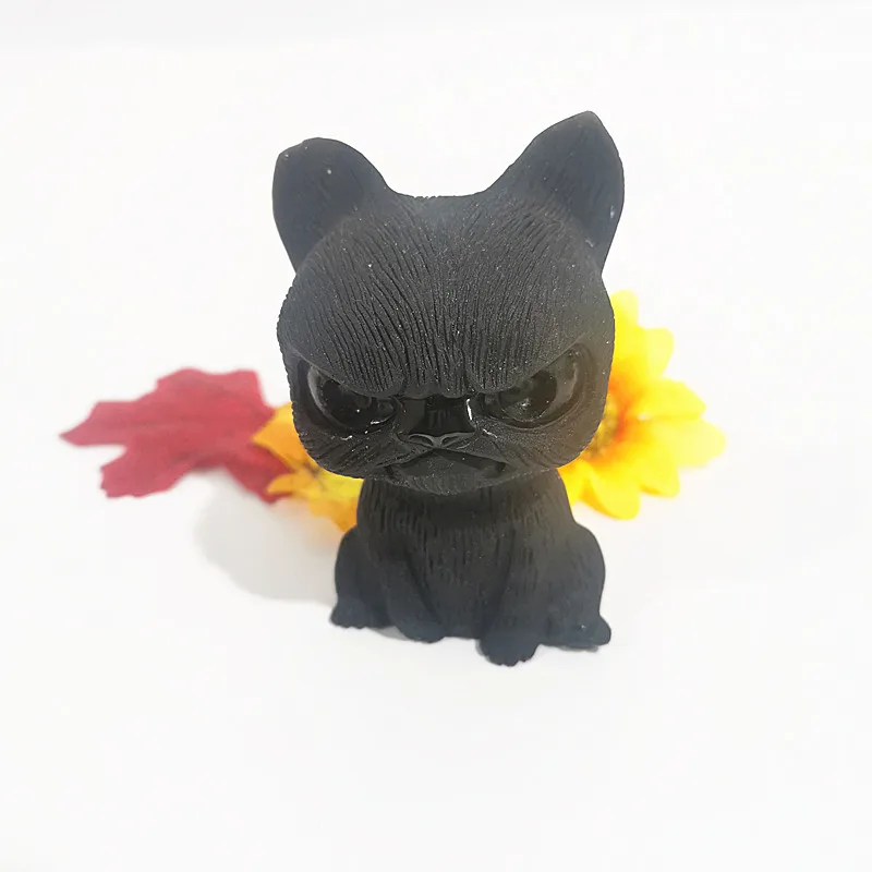 Высококачественная натуральная фигурка Angry dog ремесло резной черный обсидиан