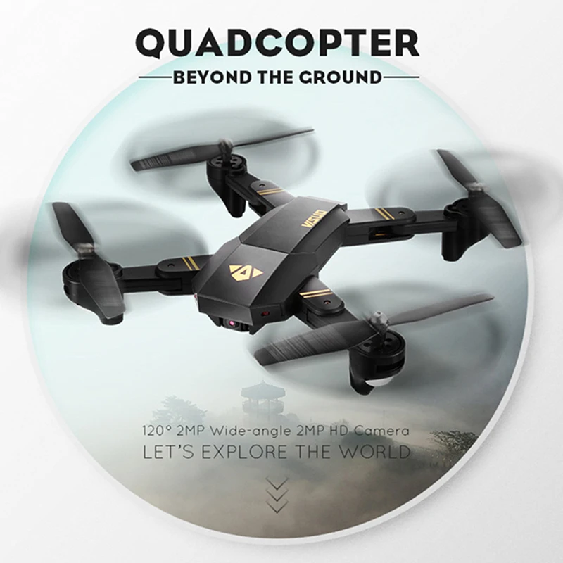 VISUO XS809HW Дрон 2MP широкоугольный wifi FPV камера Дроны с камерой 0.3MP селфи складной RC Квадрокоптер мини Дрон CS SG107