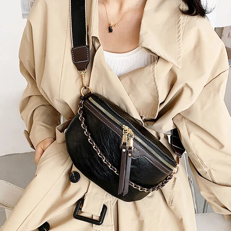 

Повседневные сумки на плечо для женщин 2022, однотонная модная кожаная женская сумка через плечо, Женская поясная сумка, качественный кошелек...