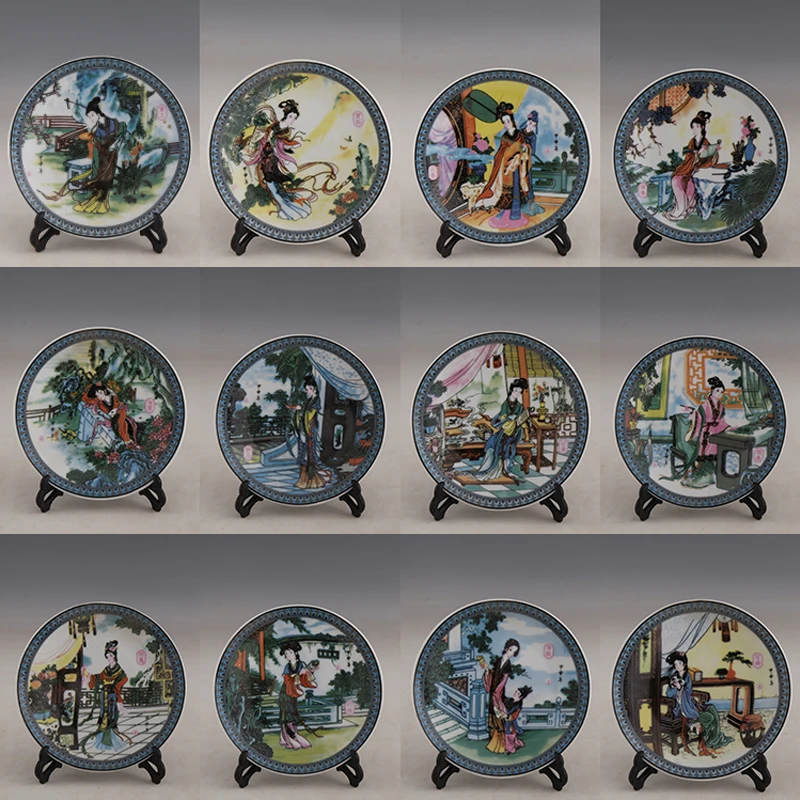 

Jingdezhen Antique Porcelain Plate Diameter 20cm Chinese Classic Dream Of Red Mansions