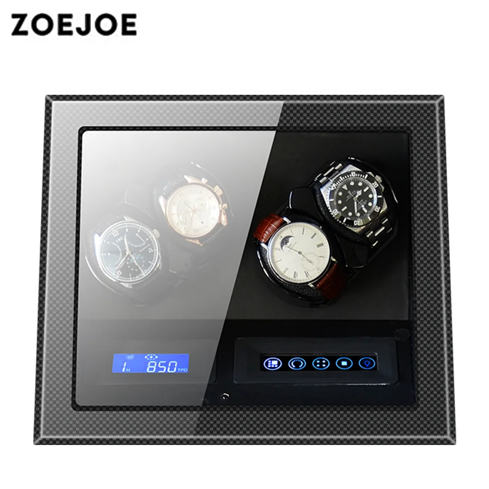 ZOEJOE автоматические часы с коробкой заводчик часов Mabuchi мотор ЖК-дисплей