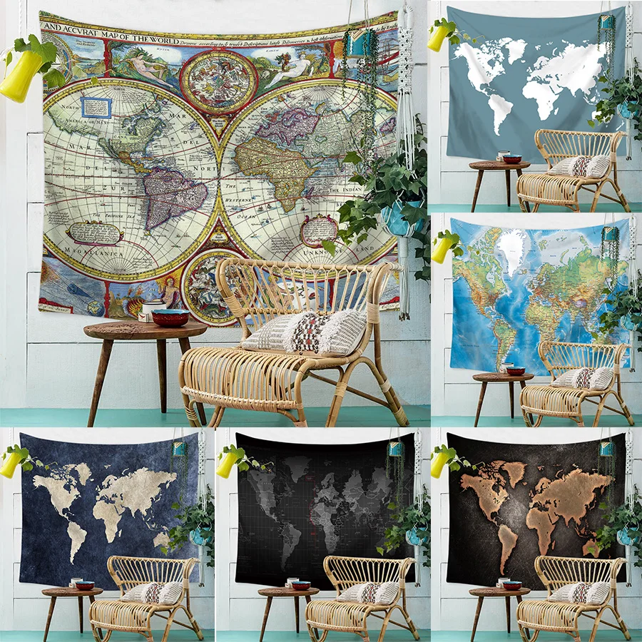 Sowdream карта мира декоративный гобелен кровать счет толстые фланелевые одеяло на