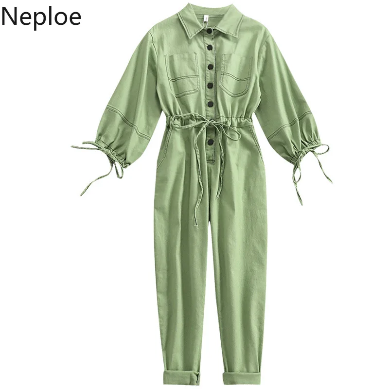 Neploe/модный Свободный комбинезон в Корейском стиле; сезон осень-зима; Новинка года; повседневный комбинезон со шнуровкой в Корейском стиле; 46434