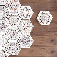 arabic style hexagon tile stickers bathroom kitchen non slip floor stickers removable diy wall paper stickers