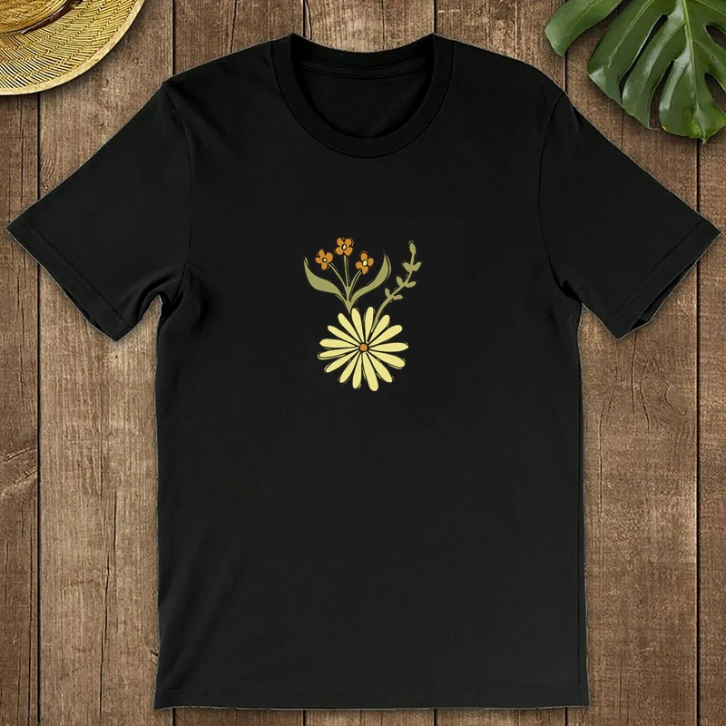 

Pretty Flowers 5 Men'S T Shirt Summer Short Sleeve Printed Unisex Women Funny Harajuku Tshirt Tops T Shirt Streetwear