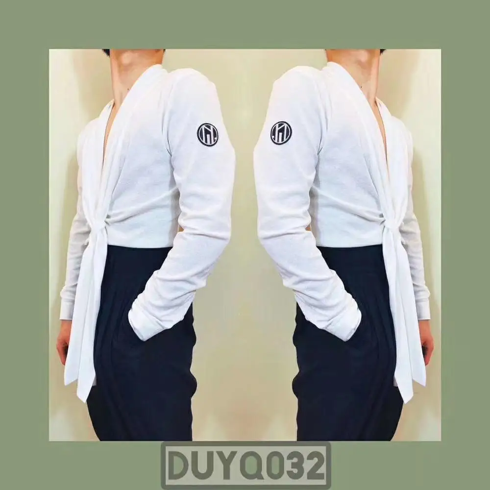 Костюм для латиноамериканских танцев Мужская Блузка с V-образным вырезом и