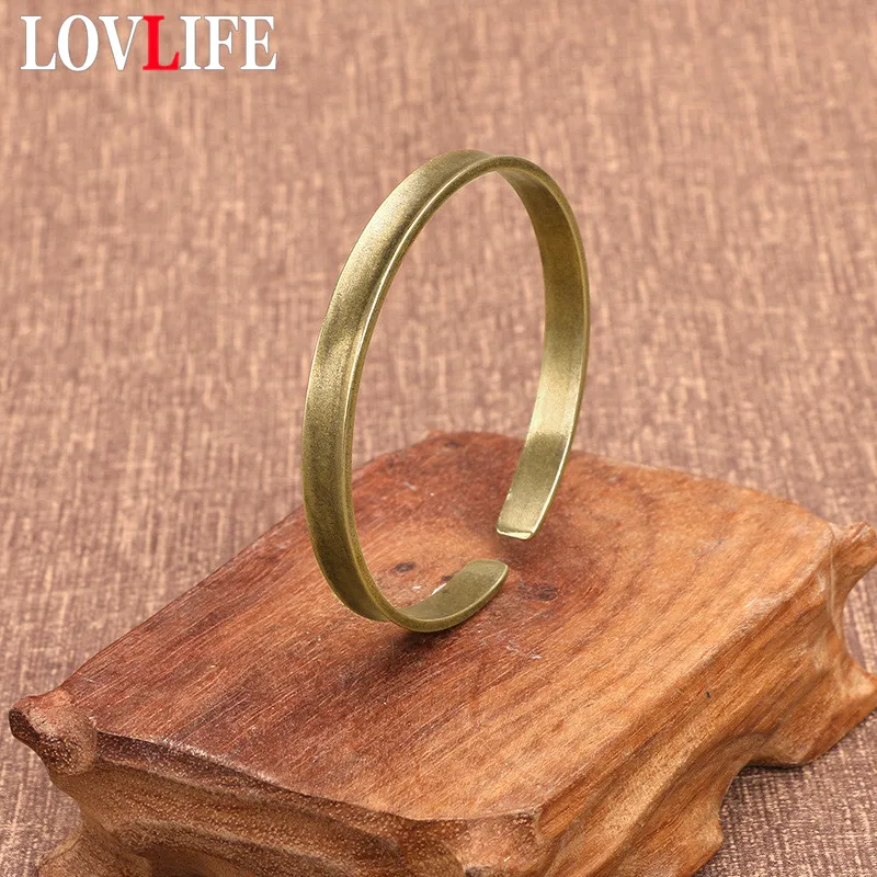 

Fashion Retro Color Glossy Brass Bangles Jewelry Pure Copper DIY Bracelet Accessories Women Simple Vintage Bangle for Women Gift
