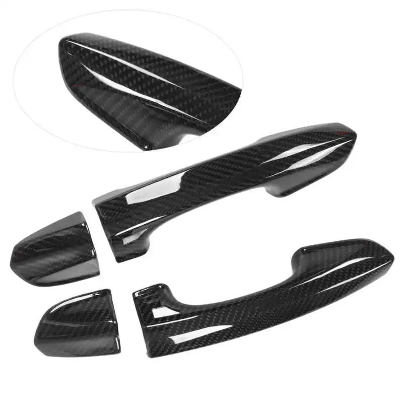 

Накладки для наружной дверной ручки, левая и правая, из углеродного волокна, замена для Mustang 2018 2019 2020 2021, 2 шт.