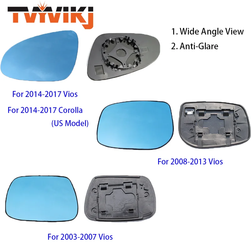 Боковое зеркало заднего вида TVYVIKJ синее стекло объектив для Toyota Vios Corolla 2004 2020