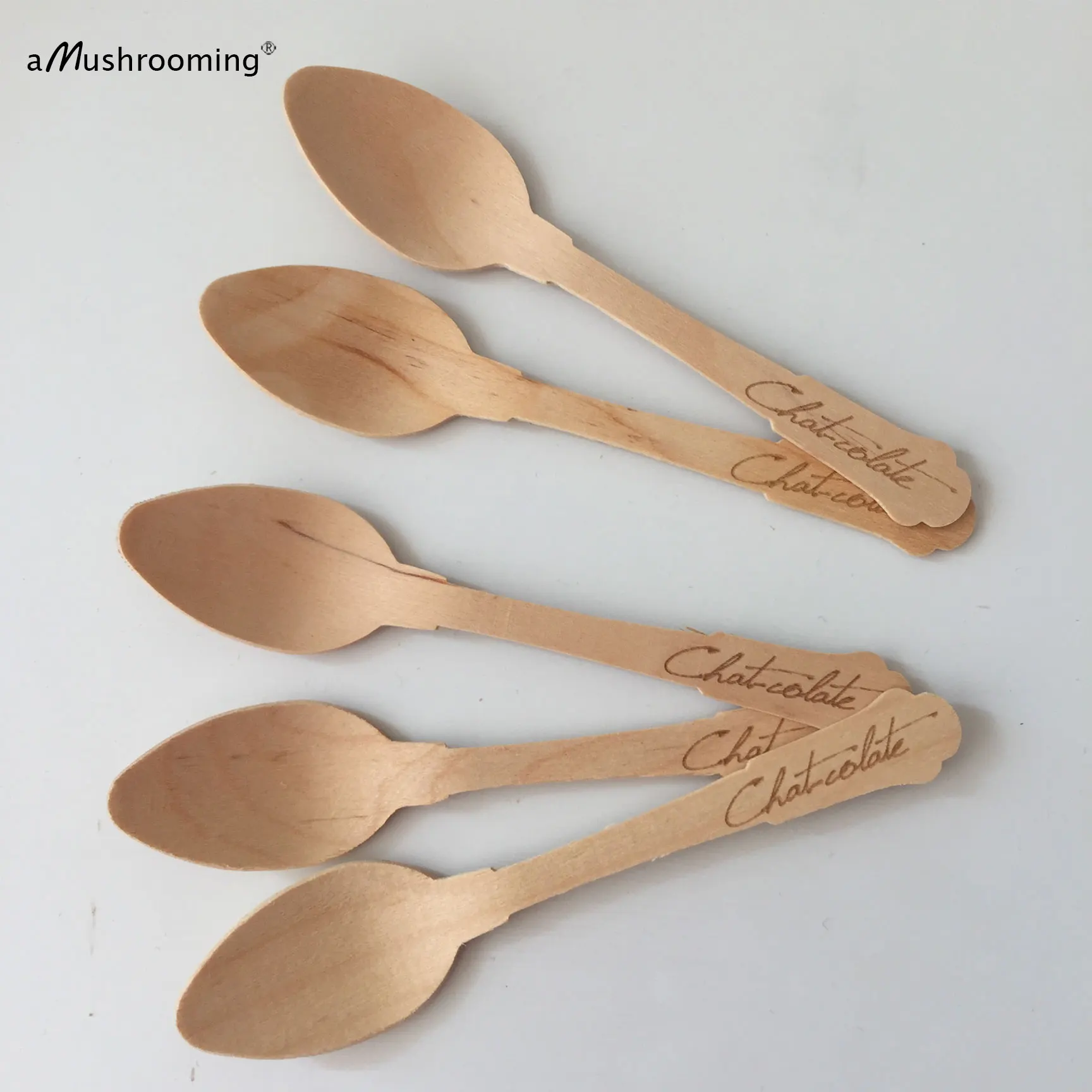 Ложка для шоколада деревянная под заказ 100 карат ложки вечеринки | Дом и сад