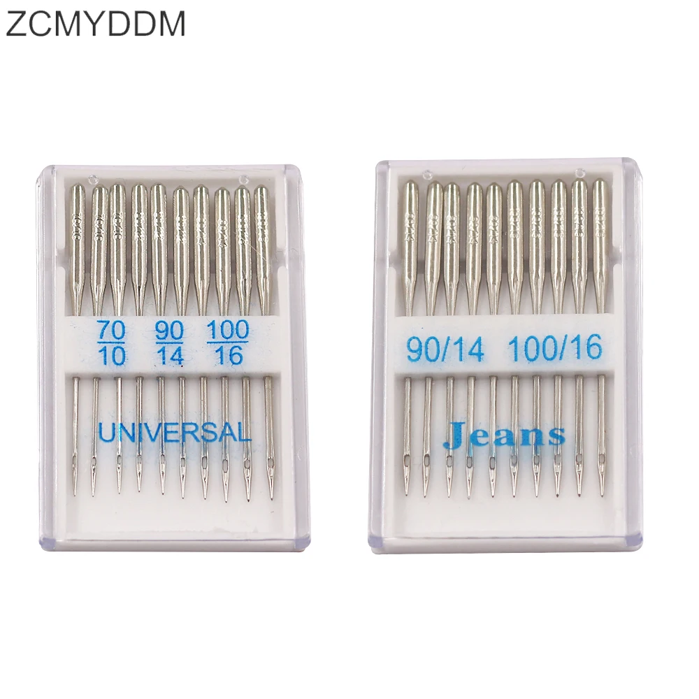

ZCMYDDM 20Pcs/Set Silver Sewing Machine Needles Top Quality Stainless Steel 70/10 90/14 100/16 Jeans&General DIY Sewing Supplies