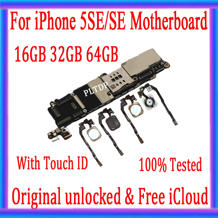 Бесплатный iCloud для iphone SE материнская плата с/без Touch ID оригинальная Заводская