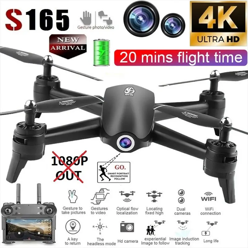 S165 4K Дрон оптическое позиционирование потока двойная камера Интеллектуальный