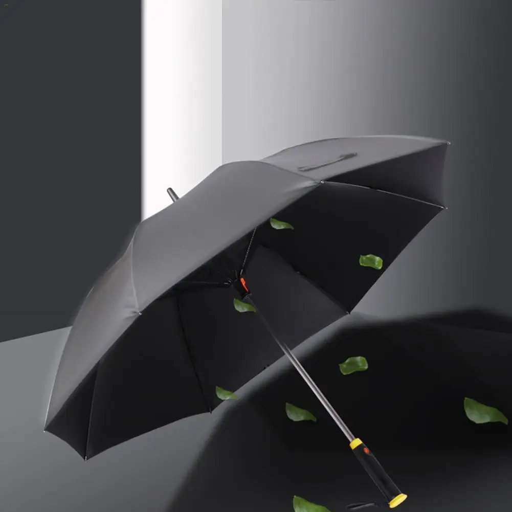 Automatic Umbrella With Fan USB Rechargeable Extra Large Oversize Windproof Waterproof Stick Umbrellas Black Coating Parasol