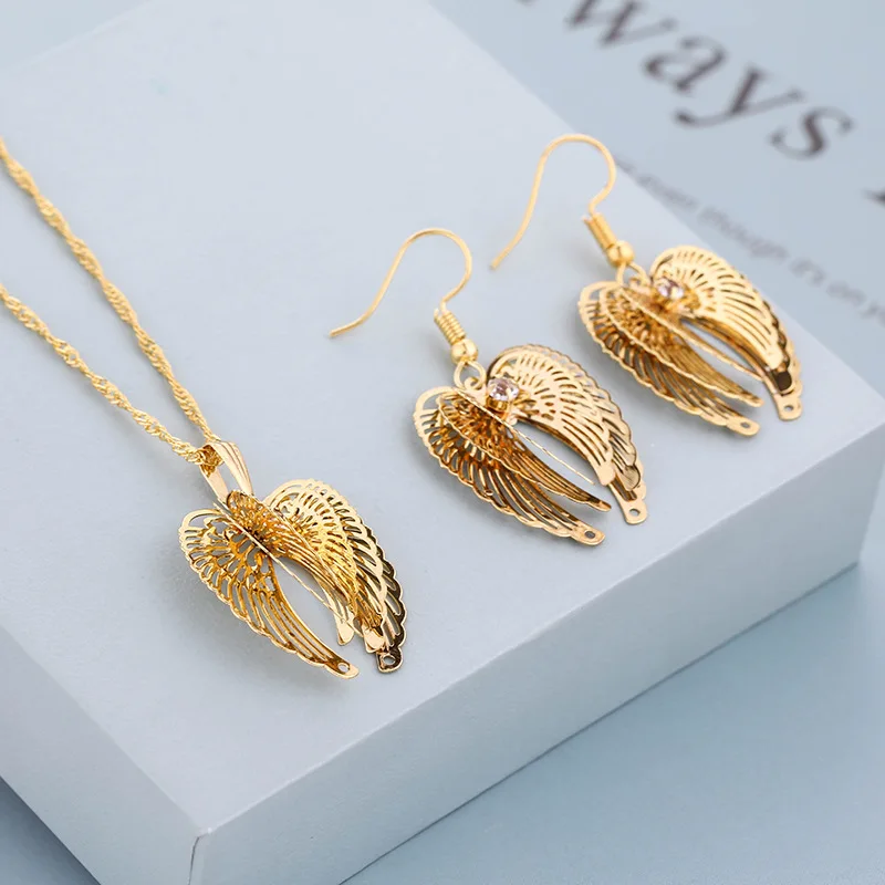 YWZIXLN модные ювелирные изделия роскошный золотой цвет 3D Крылья ангела с