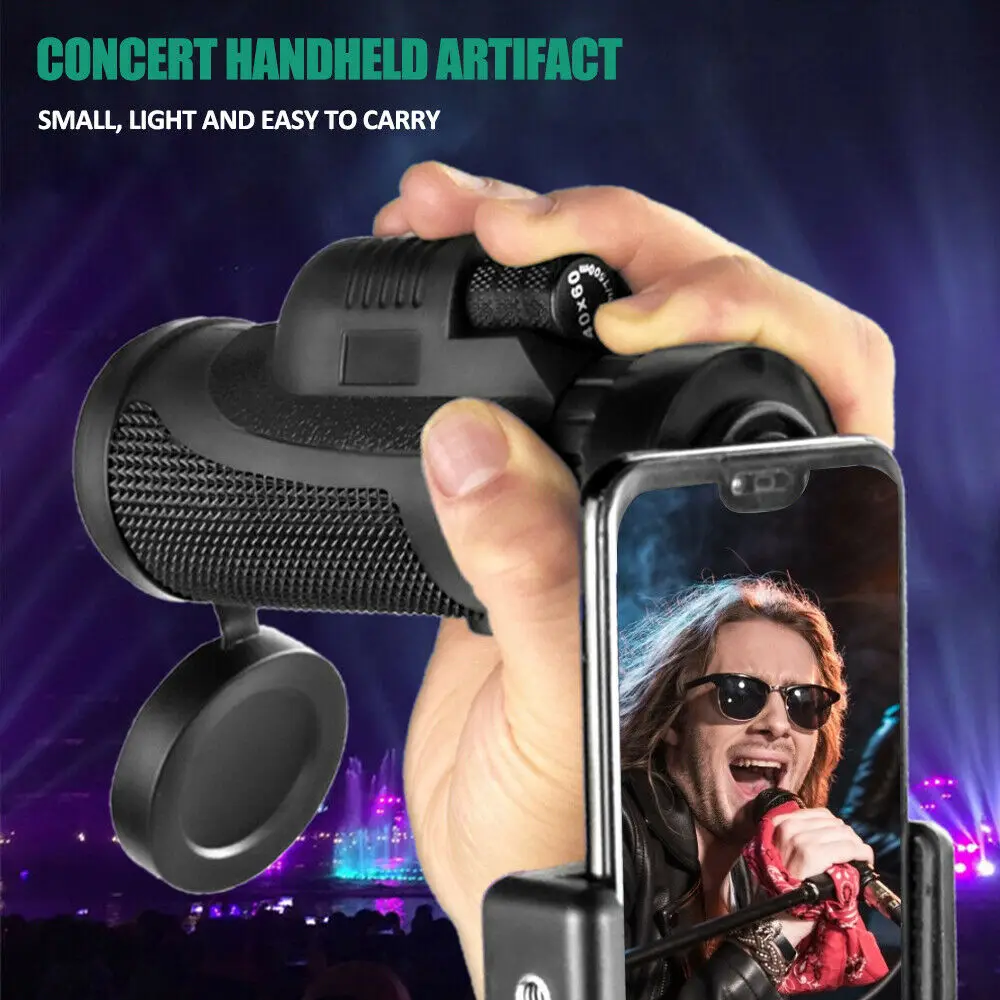 

10X Magnification Monocular Telescope Phone Camera Zoom Waterproof Dustproof Optical Lens Bird Watching Portable for Camping