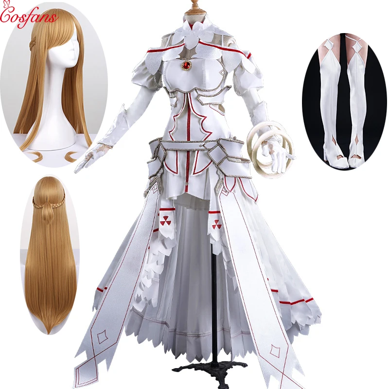 Аниме Sword Art Online Юки костюм Asuna для косплея (костюмированных игр) SAO женское платье