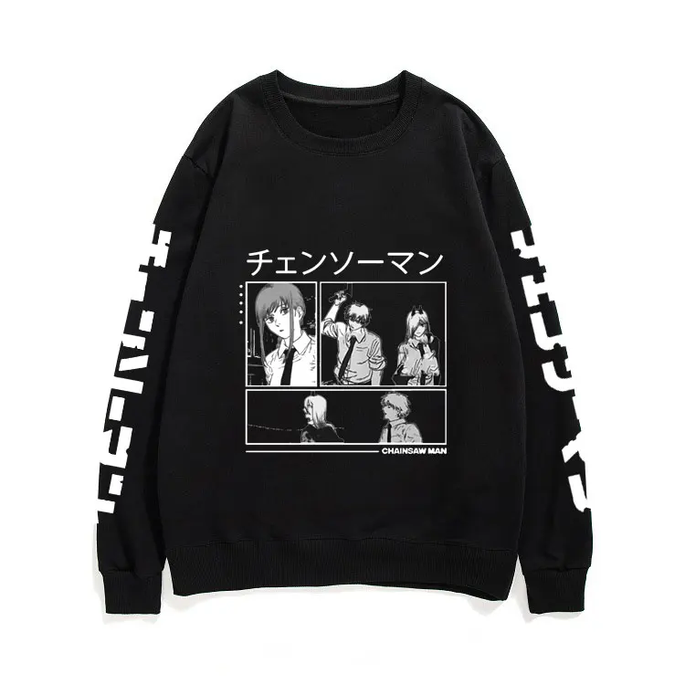 

Anime Creativity Chainsaw Man Print Sweatshirt Manga Style Men Women Fashion Harajuku Sweatshirts Men Woman Casual Pullover Tops