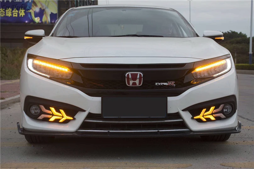 1 комплект Автомобильные светодиодные дневные ходовые огни для Honda Civic 10 2016 2017 2018
