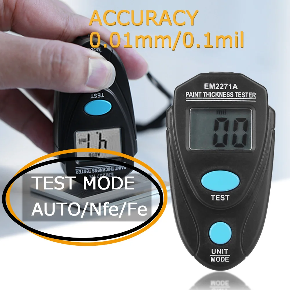 

Digital Mini Coating Thickness Gauge Car Paint Thickness Meter Gauge Auto Paint Coating Tester Instrument Fe/NFe 0.1-2mm