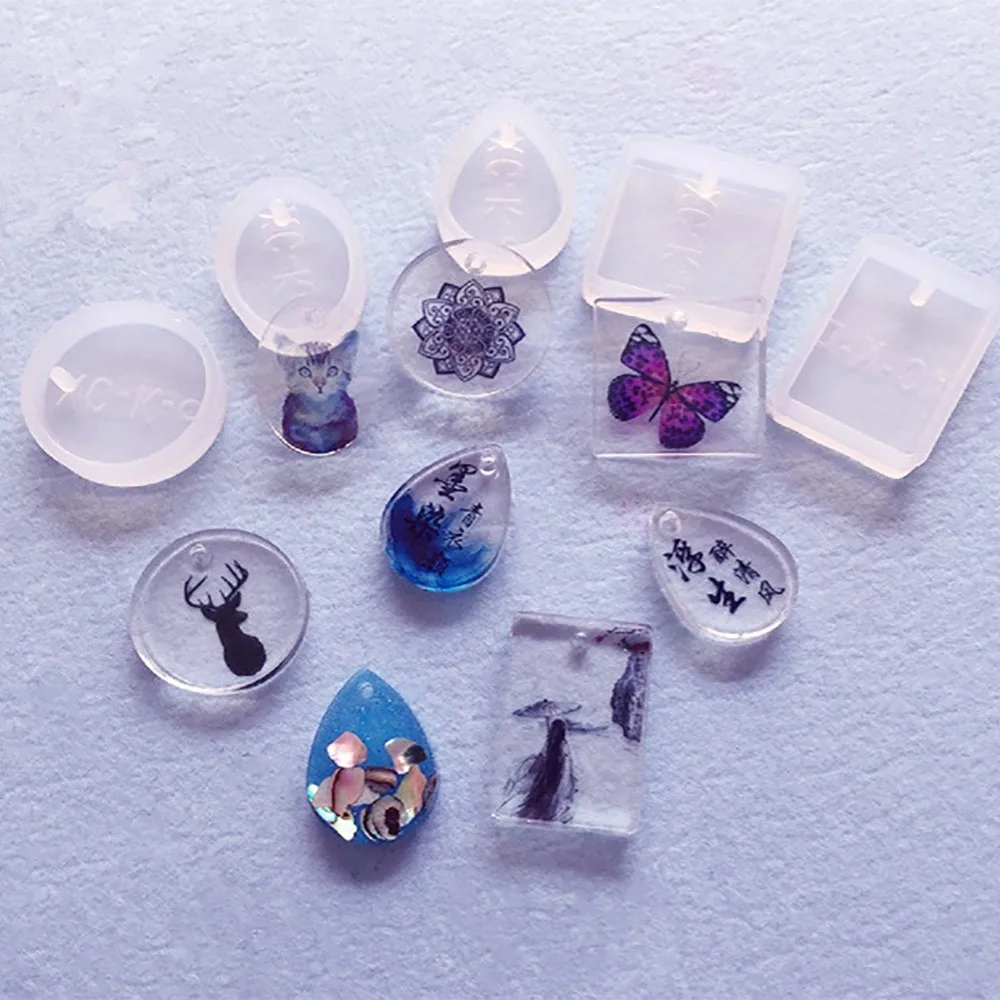 Формы силиконовые для отливки кулонов 5 шт. ожерелий УФ-смолы эпоксидной смолы