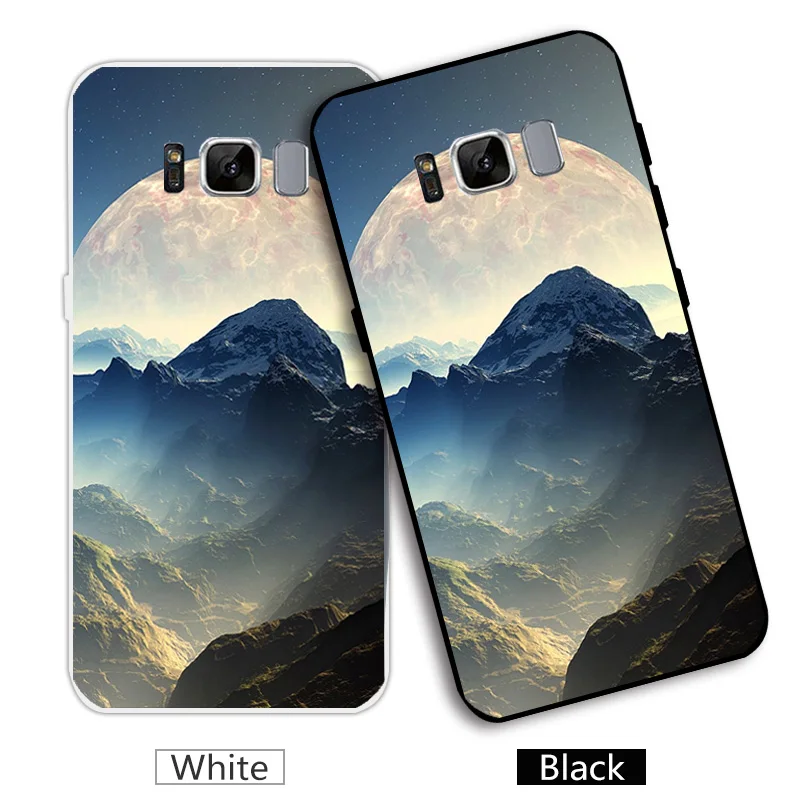 For samsung Galaxy S8 Cases G950F Cover 5.8'' Phone Soft TPU Silicone Fundas Lunar Coque Bags Black Shell Samsung | Мобильные