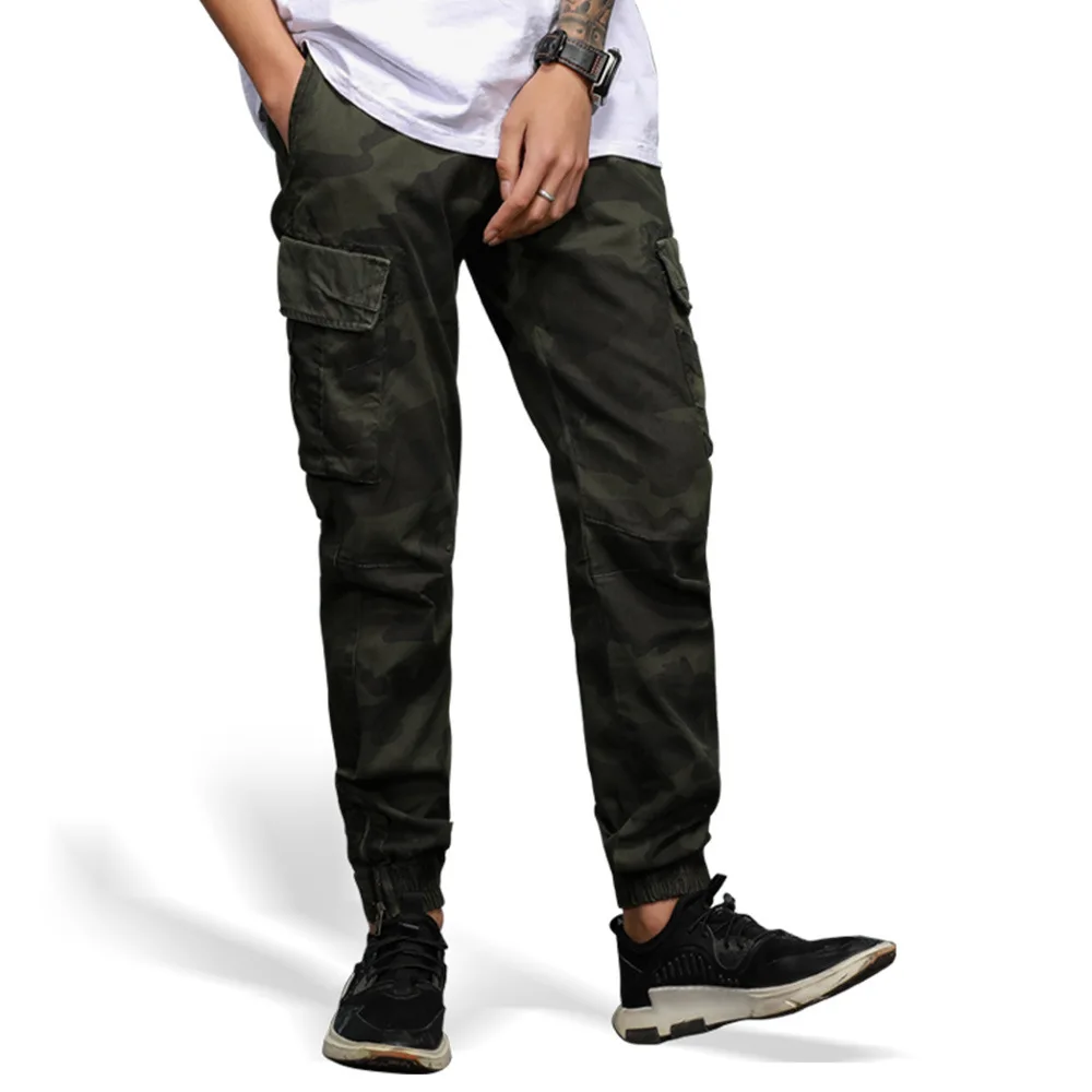 

large Size M-7XL Men's Fashion Casual Loose Multiple Bag Camouflage Pants Youth Cotton DP Cargo Trousers