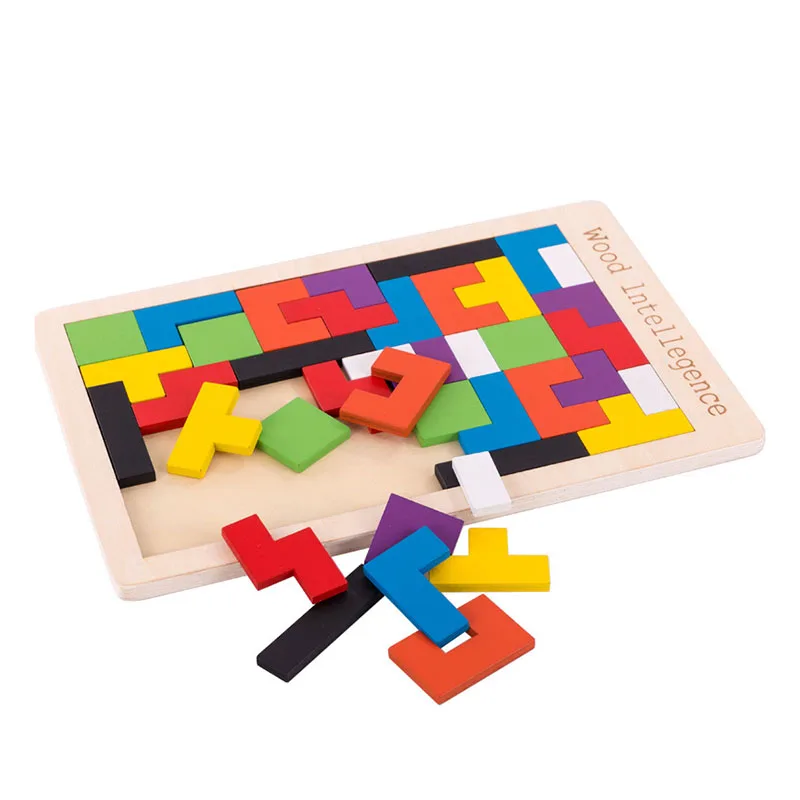 Головоломки волшебный Tangram детские деревянные развивающие игры хобби Детские