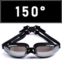 1pcs big frame plating waterproof anti fog swimming glasses men women myopia ribbon digital surfing electroplated mt equipment