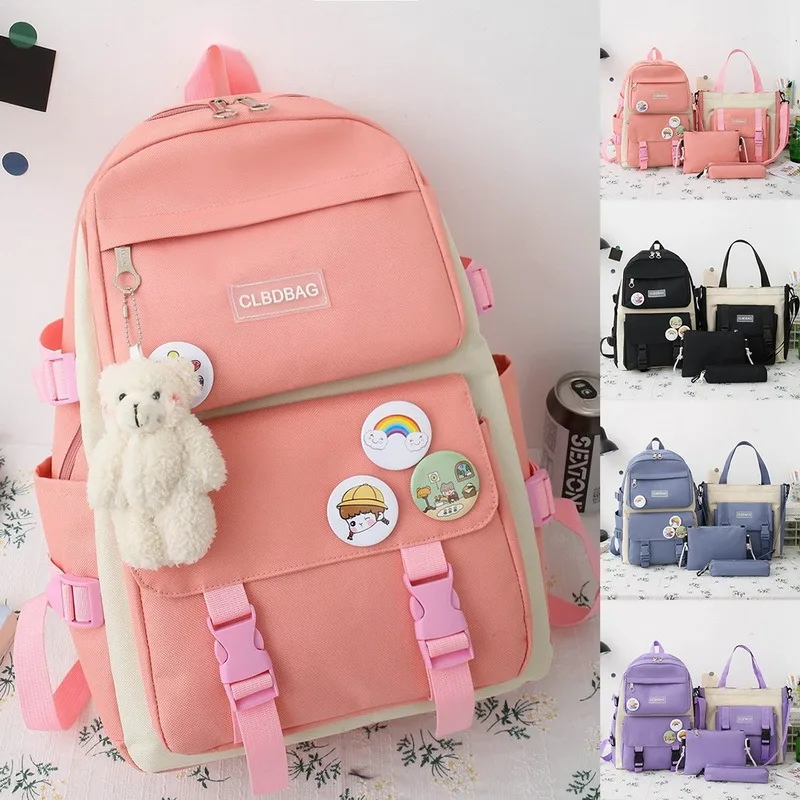 

New School Backpacks Fashion Canvas Women Backpack Casual Classical School Bag For Teenage Girls Shoulder Bag Mochilas Rucksacks