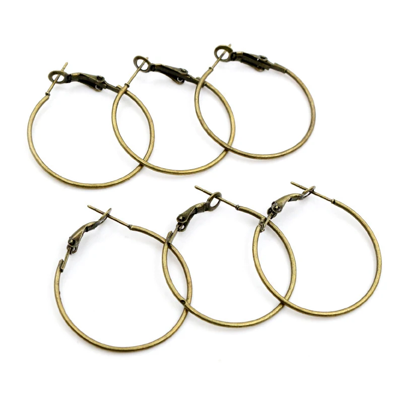 20 шт./лот мм 25 30 5 цветов Круглый круглый обруч большой круг серьги DIY для женщин