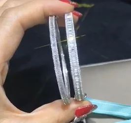 

NS141 Platinum Plated Water Drop Round 5A NSCD Stone Tennis bracelet bangles for women bridal accessories