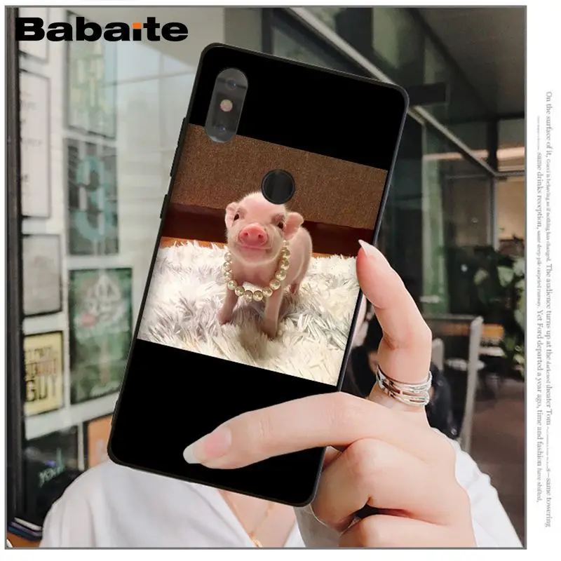 Babaite Couples Cartoon Lovely Pink Pet Pig Coque Phone Case for Xiaomi Mi Note 2 3 MIX 2 2S Redmi 5 5 Plus 6 6Pro 6A Note 5 5A