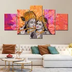 Картина на холсте Krishna Radha, домашний декор, индуийский Бог, абстрактная картина маслом HD, покровитель любви, Настенная картина, подарок на день рождения
