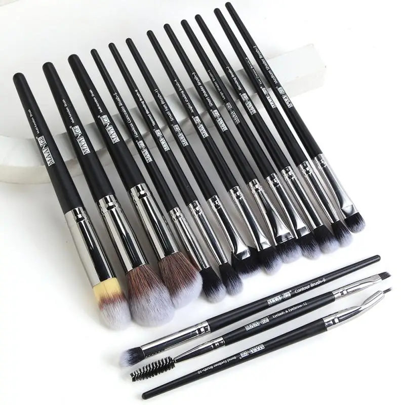 

New 15 Pcs Makeup Brushes Tool Set Powder Eyebrow Eye Shadow Lip brush Foundation Blush Blending Cosmetic Make Up Brush Kit