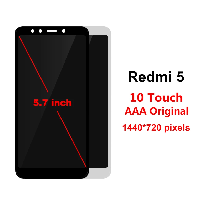 5," ЖК-дисплей для Xiaomi Redmi 5 lcd MDG1 MDTI MDI1 дисплей кодирующий преобразователь сенсорного экрана в сборе с рамкой для Redmi 5 дисплей