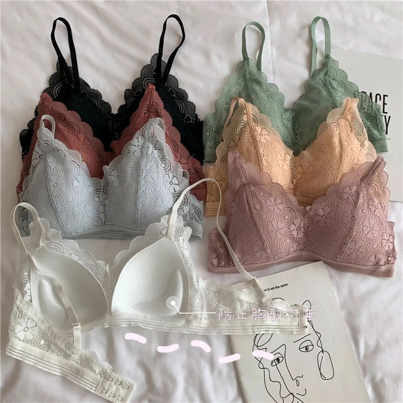 Бюстгальтер кружевной бесшовный с глубоким V образным вырезом во французском