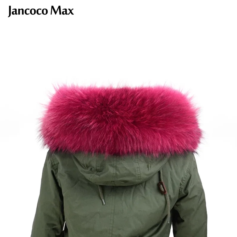 

Jancoco Max 80cm Lining Real Fur Collar Trim Or Genuine Raccoon Fur Large Scarf Parka Hood Coat Collar S1535WS