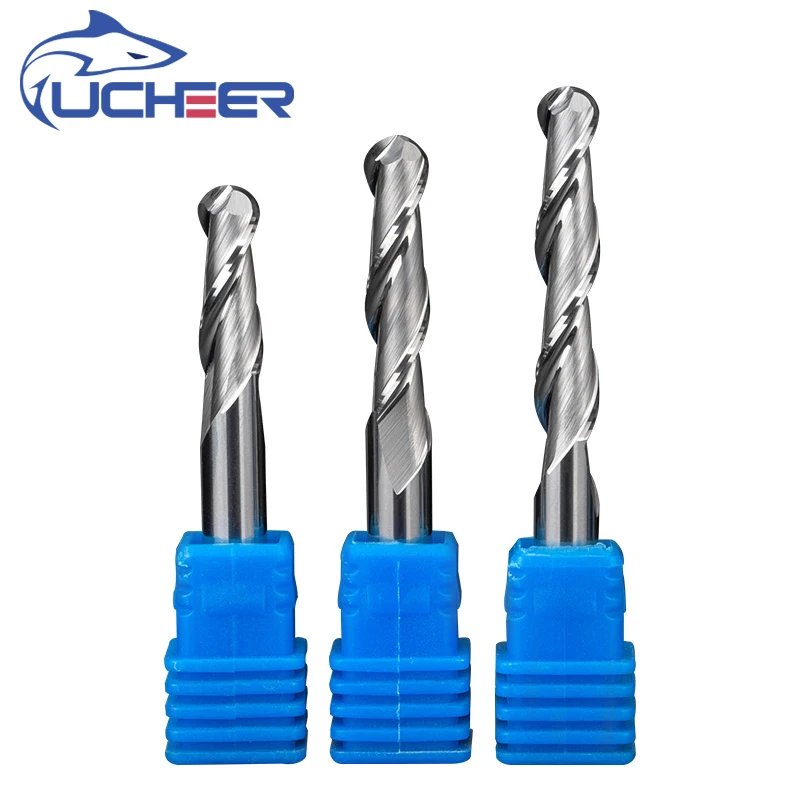 UCHEER 1 шт. размер: 4/6 мм 2 Флейта Спираль с шариковым носиком и Концевую Фрезу ЧПУ