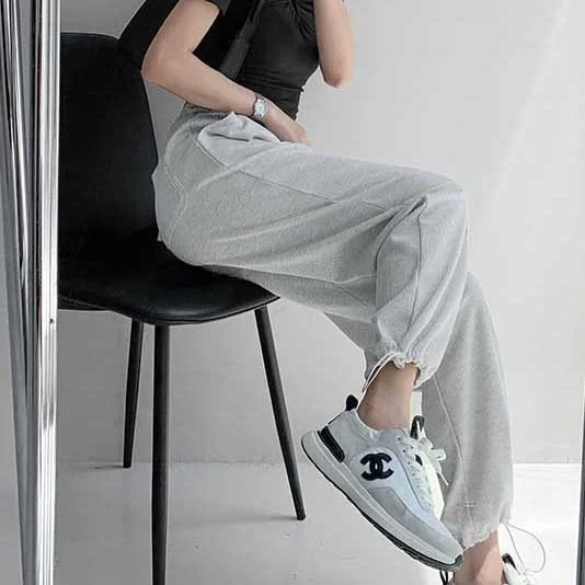

Gray Sports Pants Female Loose Spring and Autumn ThinRachel