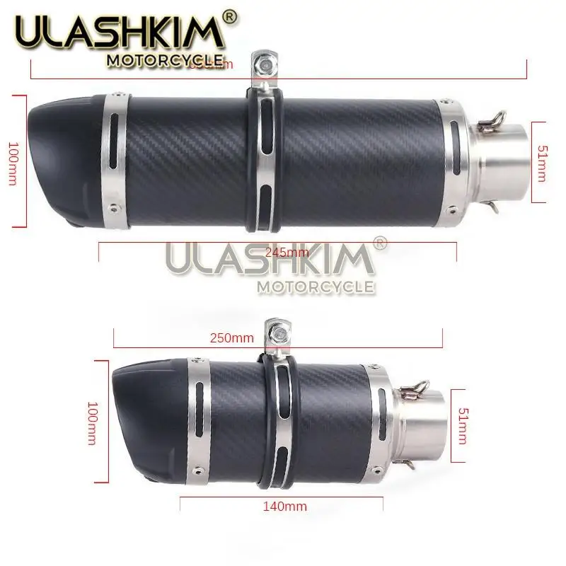 

M3 Motorcycle Full System Exhaust Muffler Middle Connect Pipe Slip On For HONDA GROM MSX 125 MSX125 2012 2013 2014 2015