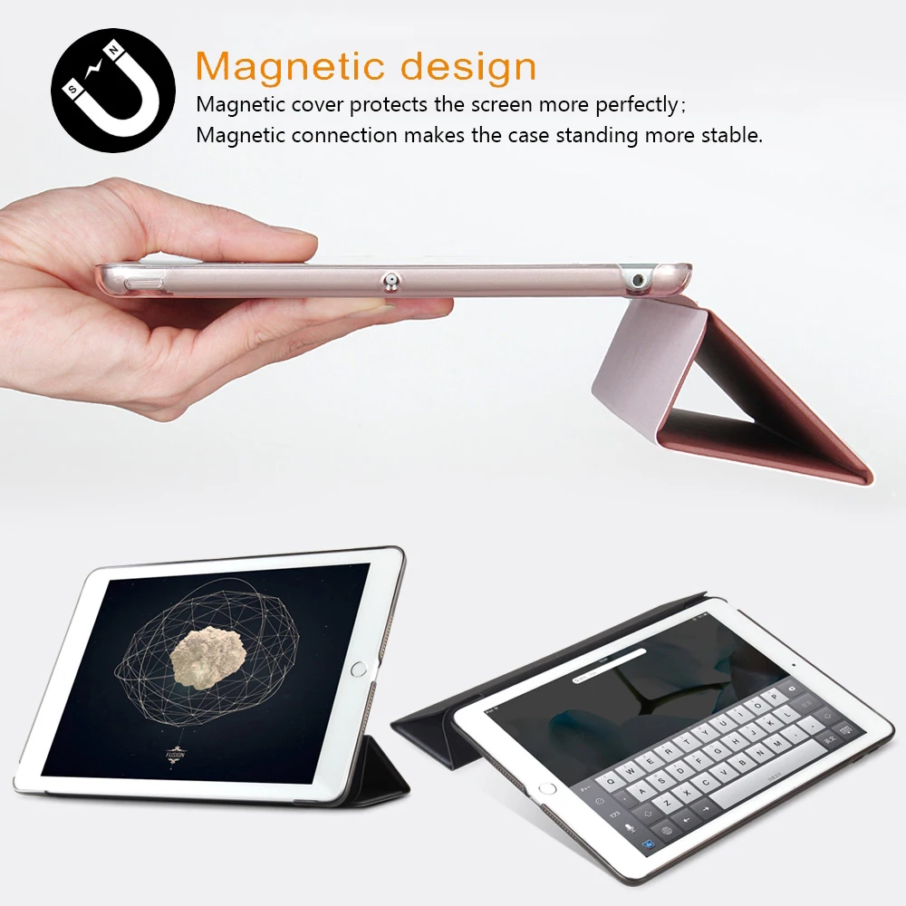 Ультратонкий Магнитный смарт чехол кожаный для планшета противоударный