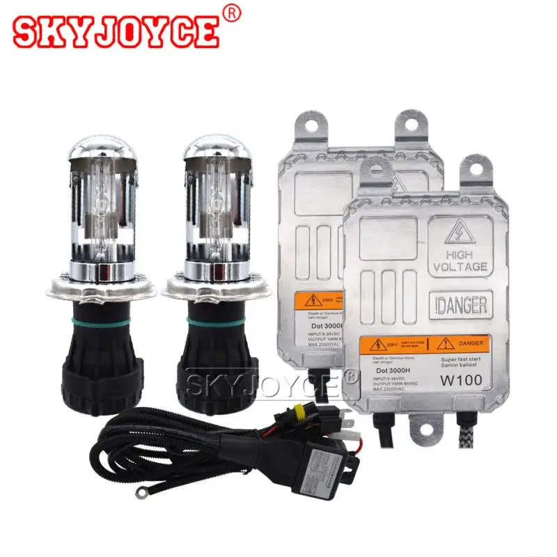 SKYJOYCE hid светильник комплект H4 100W H1 H11 9005 9006 880 D2H D2Y H7 100 Вт Светодиодный драйвер