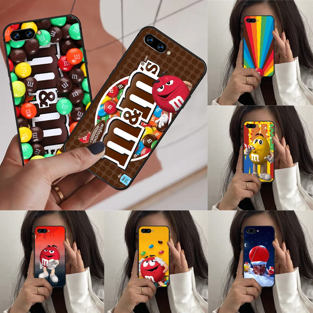 

M&Ms Chocolate Phone Case For HUAWEI Honor 7 8 A 9 X Mate 10 i 20 V 40 Pro Lite Y7 2019 black Coque Pretty Hoesjes Trend Cell